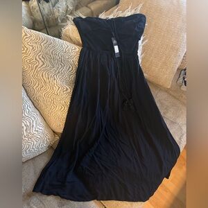 Fashion Nova Elegant Black Strapless Maxi Dress